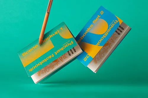 高质量笔记本日记本封面设计提案场景展示样机模板 Notebo