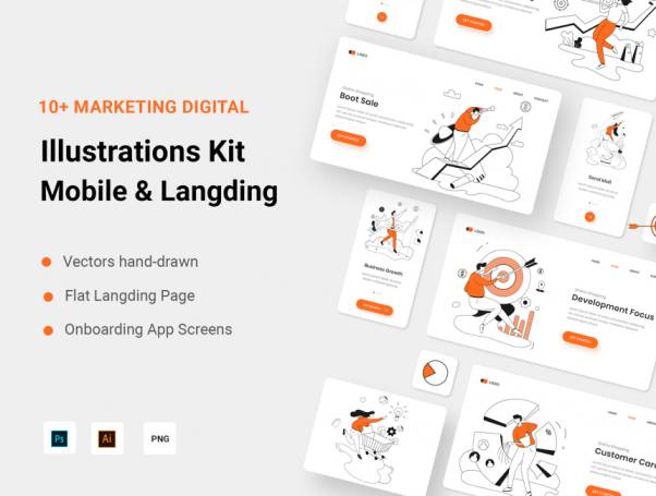 商业营销数码插画合集素材 Marketing Digital Illu