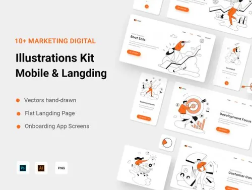 商业营销数码插画合集素材 Marketing Digital Illu
