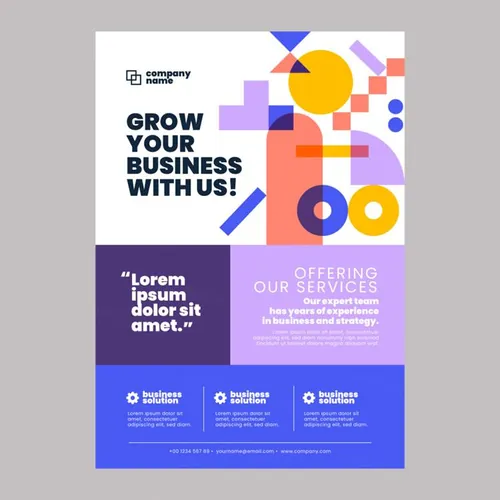 孟菲斯后现代主义几何抽象图形插画商业宣传海报EPS矢量模板素