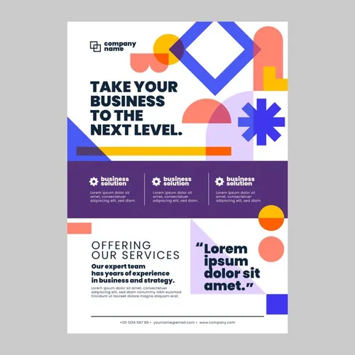 孟菲斯后现代主义几何抽象图形插画商业宣传海报EPS矢量模板素