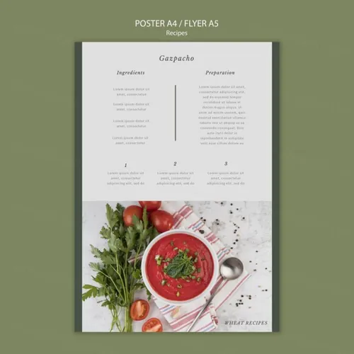 高端西餐厅美食菜谱画册宣传单海报设计PSD模板 Delicious recipes