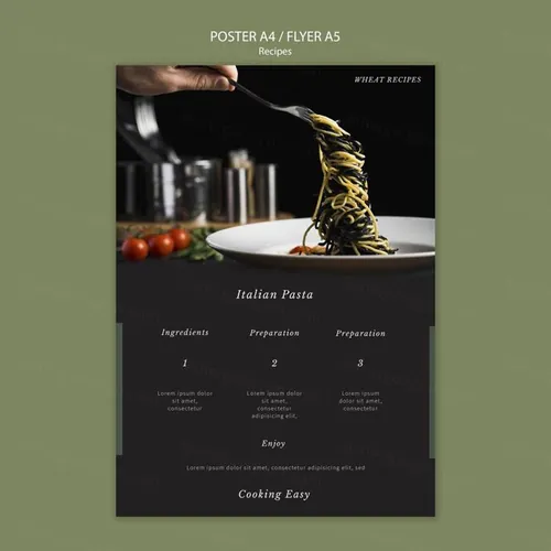 高端西餐厅美食菜谱画册宣传单海报设计PSD模板 Delici