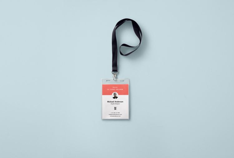 工作牌模型PSD贴图模板Psd Identity Card Holder Mockup