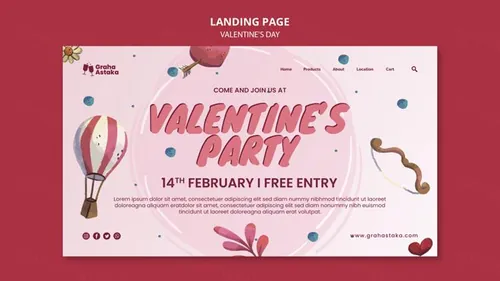 手绘浪漫的粉红系七夕520情人节海报PSD模板素材 Vale