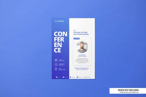 创意简历传单海报设计展示样机PSD模板 Creative resume or flyer mockup