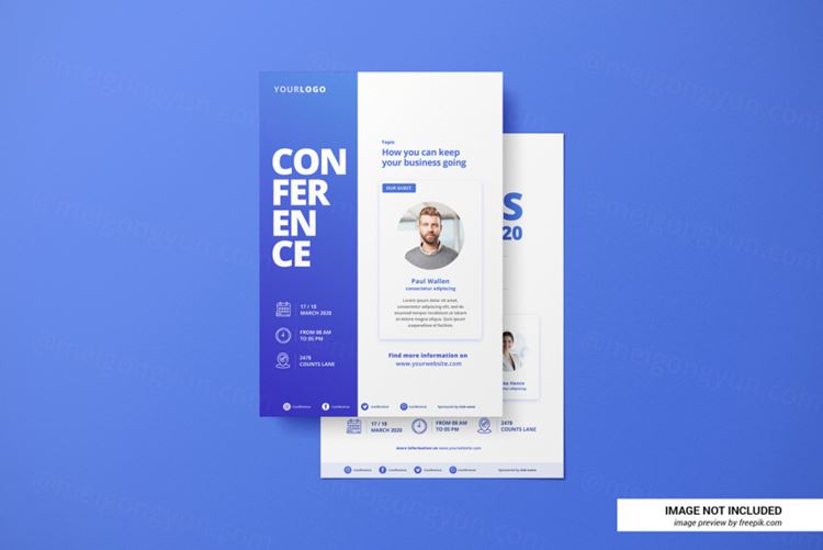 创意简历传单海报设计展示样机PSD模板 Creative resume or flyer mockup