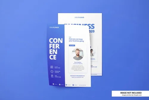 创意简历传单海报设计展示样机PSD模板 Creative resume or flyer mockup