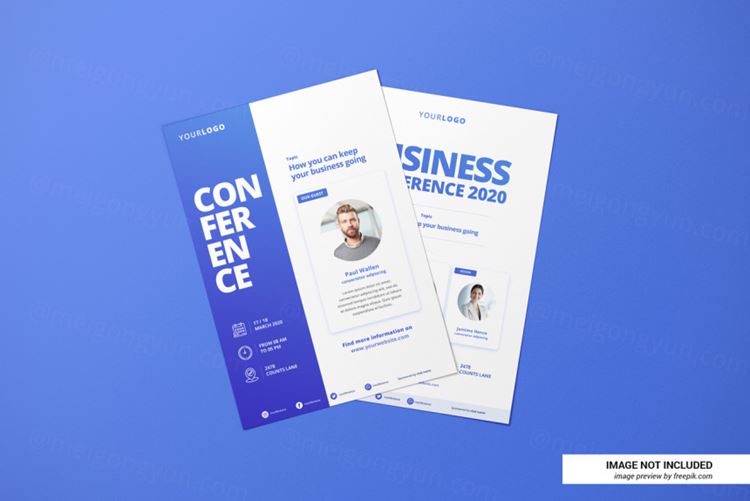 创意简历传单海报设计展示样机PSD模板 Creative resume or flyer mockup