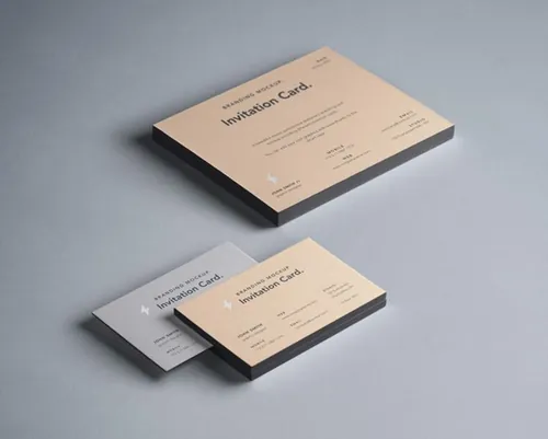 透视psd邀请卡样机和名片 Psd Invitation Card Mockup Vol6