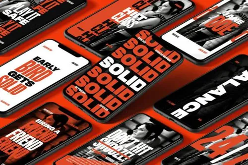现代时尚健身运动会所新媒体宣传海报版式模板素材 Solid - Bol