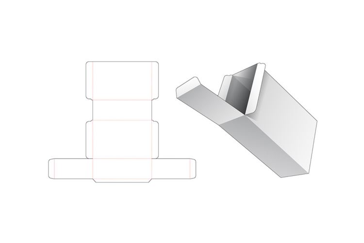 鞋盒包装盒设计模切图刀模图EPS矢量模板 Shoes packaging die cut template