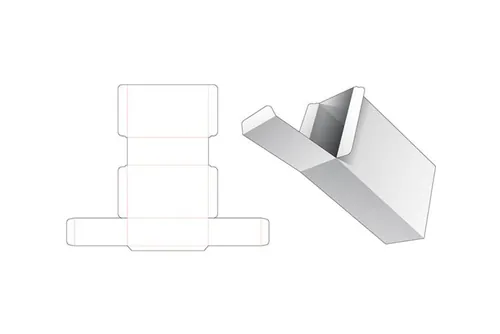 鞋盒包装盒设计模切图刀模图EPS矢量模板 Shoes packaging die cut template