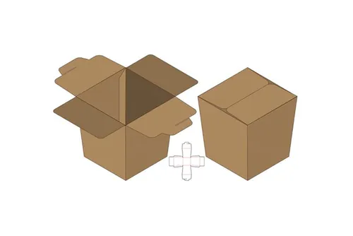 包装设计模切图刀模图EPS矢量模板 Box cut out template , die cut template design