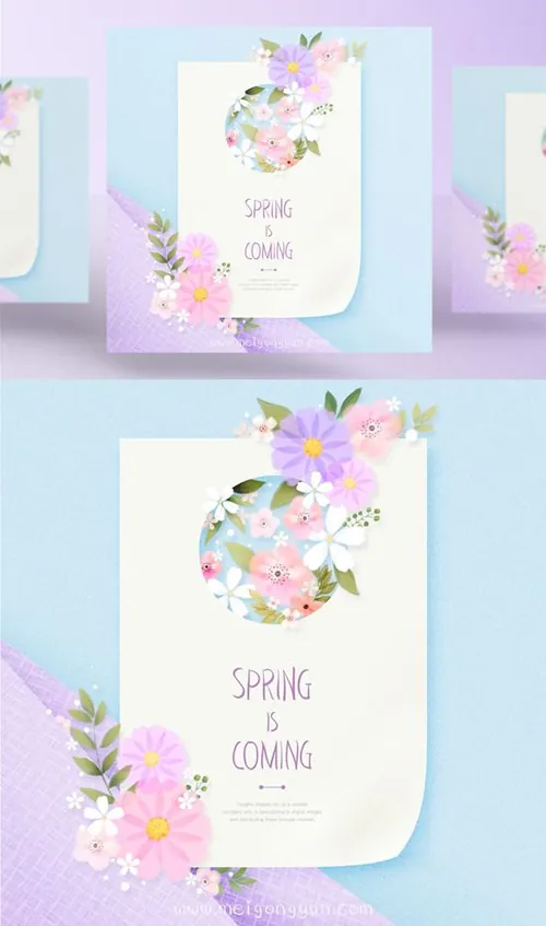 Spring is coming 美丽的春季信封花环花边PSD分层素材 ti156a7702