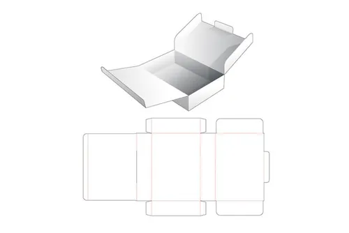 包装设计模切图刀模图EPS矢量模板 Box cut out template , die cut template design