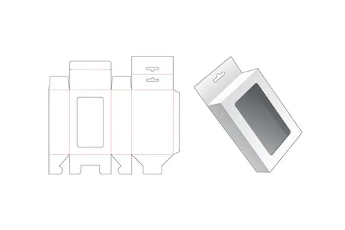 包装设计模切图刀模图EPS矢量模板 Box cut out template , die cut template design