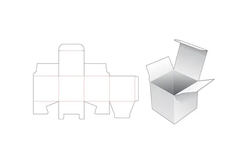 包装设计模切图刀模图EPS矢量模板 Box cut out template , die cut template design