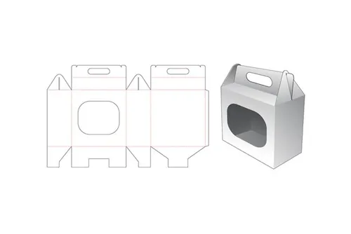 包装设计模切图刀模图EPS矢量模板 Box cut out template , die cut template design
