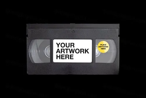 复古老物件VHS录像带磁带盒包装设计展示样机模板  VHS Cassette Vintage Old Mockup
