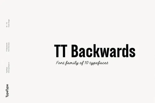 苏联商店标志海报书籍排版设计无衬线英文字体 TypeType - TT Backwards Font Family