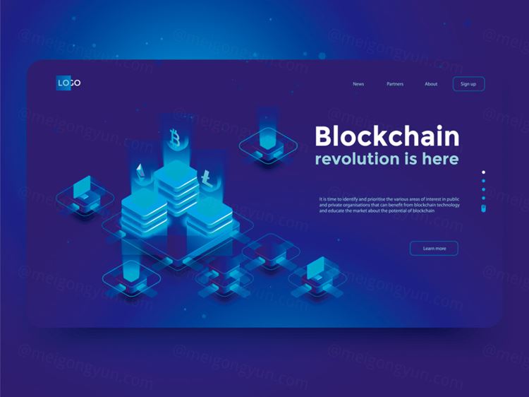 2.5D三维等距设计区块链密码安全/分析师/管理人员着陆页模