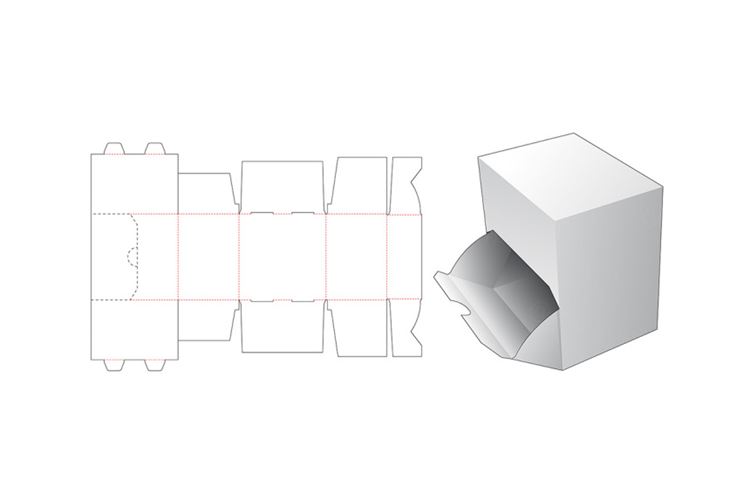 可打开的包装盒设计模切图刀模图EPS矢量模板 Openable box die cut template