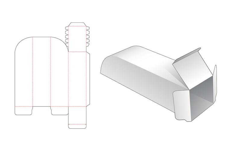 独特的长方形包装盒设计模切图刀模图EPS矢量模板 Unique long packaging box template