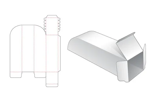 独特的长方形包装盒设计模切图刀模图EPS矢量模板 Unique long packaging box template