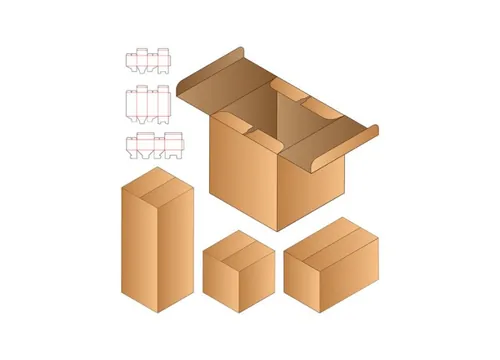 包装设计模切图刀模图EPS矢量模板 Box cut out template , die cut template design