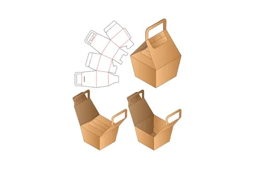 包装设计模切图刀模图EPS矢量模板 Box cut out template , die cut template design