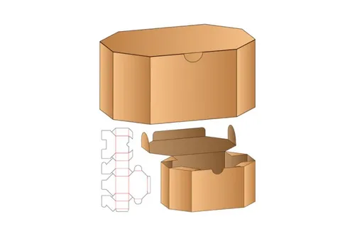 包装设计模切图刀模图EPS矢量模板 Box cut out template , die cut template design