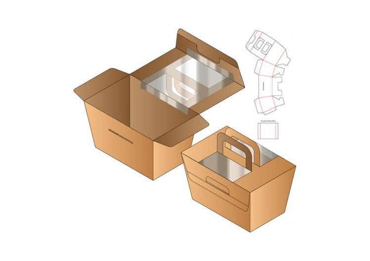 包装设计模切图刀模图EPS矢量模板 Box cut out template , die cut template design