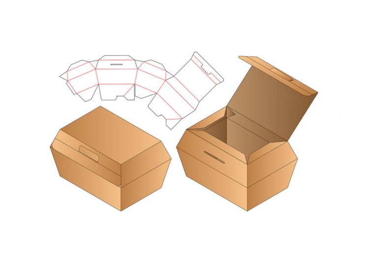 包装设计模切图刀模图EPS矢量模板 Box cut out template , die cut template design