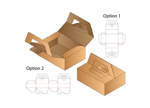 包装设计模切图刀模图EPS矢量模板 Box cut out template , die cut template design