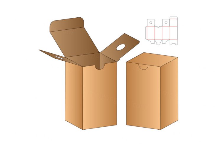 包装设计模切图刀模图EPS矢量模板 Box cut out template , die cut template design