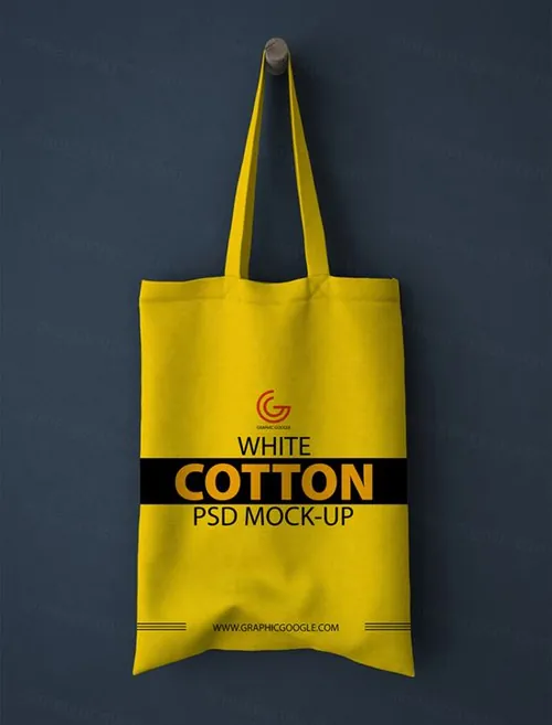 帆布袋模型PSD贴图模板White Cotton Bag Mockup