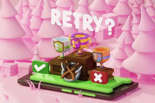 三维渲染卡通竞技游戏奖杯竞赛主题3D插画图标素材 3D Ga