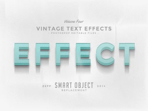 创意复古立体3D效果文字素材Vintage Text Eff