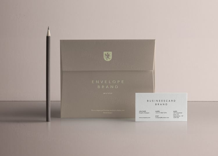 现代psd信封样机 Psd Envelope Card Brand Mockup