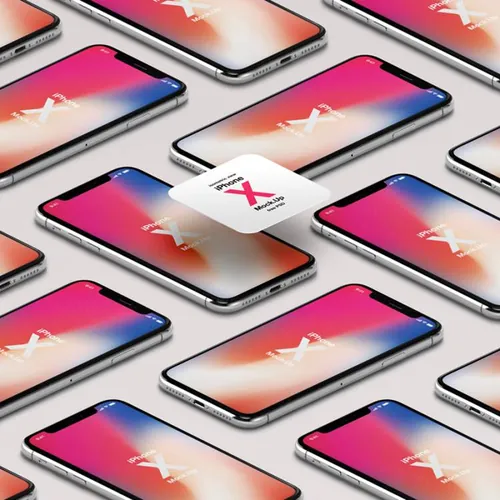 iPhone X Psd样机等距 iPhone X Psd Mockup Isometric