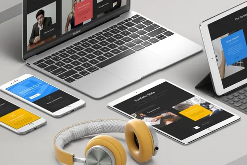 一组经典的银色psd等距设备样机 UI Silver Psd Apple Devices Pack