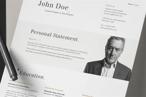 美丽的现代风格的简历信模板 Simple Resume template 14