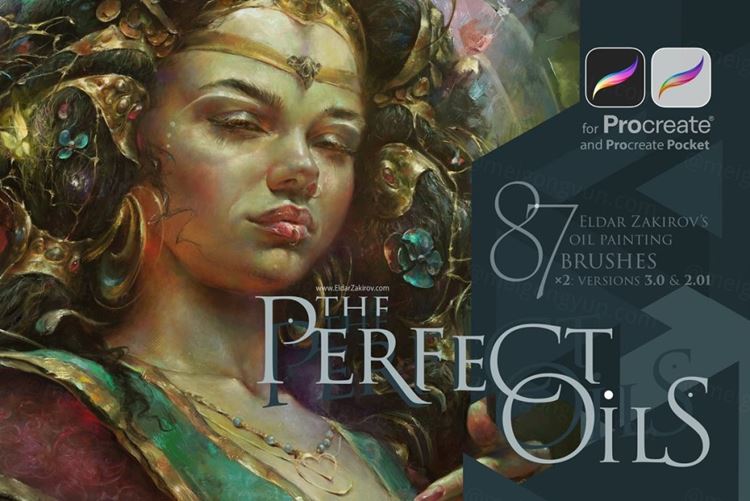 高质量彩色素描颜料油画iPad平板笔刷素材 Perfect