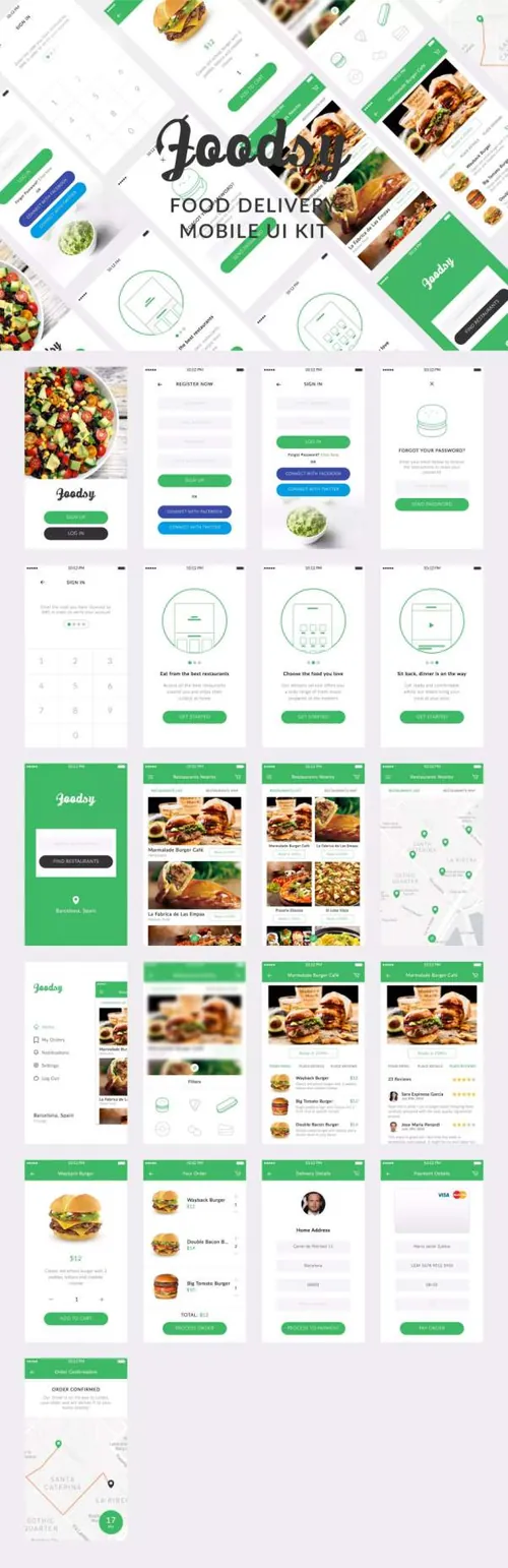 餐饮外卖类APP UI Kits 套装