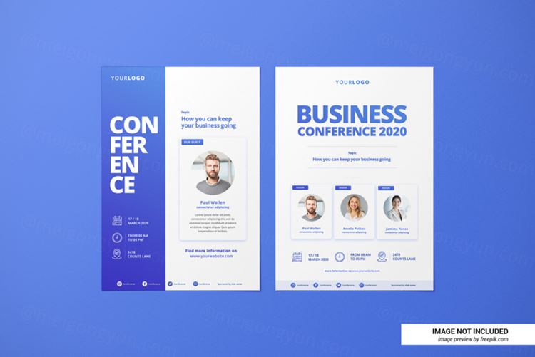 创意简历传单海报设计展示样机PSD模板 Creative resume or flyer mockup