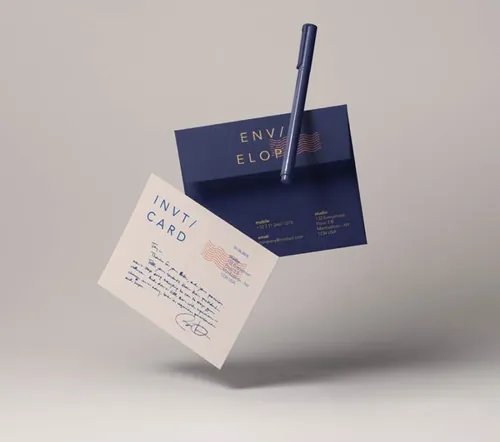 重力卡Psd邀请样机 Gravity Card Psd Invitation Mockup V2