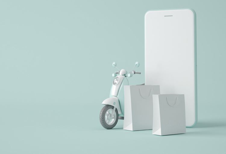 3D电子商务移动手机物流快递场景插画高清图片素材