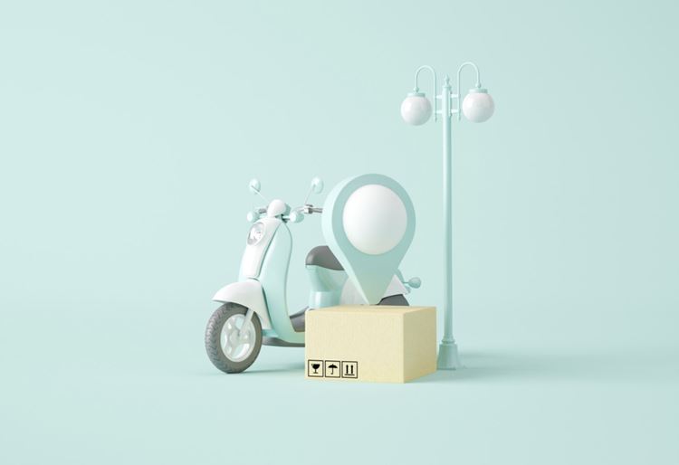 3D电子商务移动手机物流快递场景插画高清图片素材