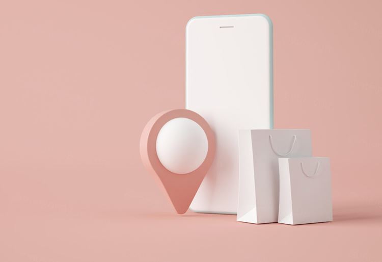 3D电子商务移动手机物流快递场景插画高清图片素材